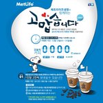 <b>메트라이프</b>에서 엔제리너스커피를 선착순으로  줘요