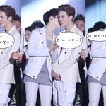 <b>세훈이</b>에게 귓속말하는 경숰ㅋㅋㅋㅋㅋㅋㅋ