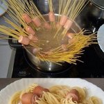 약간 징그러운데 맛있는 알리오 소시지 스파게티!!!!!!!!