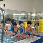 쌍둥이 들에 <b>수영</b>수업