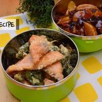 봄의 향기를 가득담은 <b>냉이</b>를 곁들여 만든 연어찹쌀탕수육