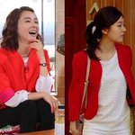 <b>발</b>랄 한혜진vs청순 백진희 男心 자극한 여배우 같은 <b>옷</b> 대결은?