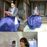 @박진희 한복에 최첨단 태블릿~~ <b>오묘</b>한 조화~~ㅋㅋ