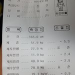 (사진있어요)보건소에서 인바디<b>측정</b>한결과표