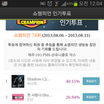 [EXO] 지금멜론가서쇼<b>챔피언</b> 엑소인기투표하세여!!