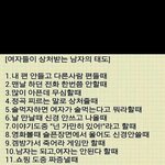 여자들이 상처받는 남자의 태도 해명 비슷하게 끄적여봄..