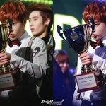 [시우민] 트로피 뿌우 짤 고화질 떴다ㅠㅠ