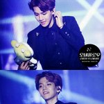 [백현] <b>리락쿠마</b> 인형 쳐다보는 큥