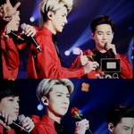 [세훈] 찬열이 <b>형아</b>한테 장미꽃 받는 세훈이 