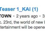 [카이] 종인이 첫번째 티저 유툽조회수