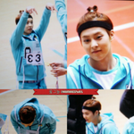 [시우민] 요 사진에 민석이가 2:2라고 <b>손든</b> 사진