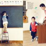 <b>빈폴</b>키즈 책가방 화보 촬영하는 션과 아들 하랑이