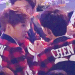 [시우민] (움짤)민석이 <b>이물질</b> 떼주는 종대 옆 직캠