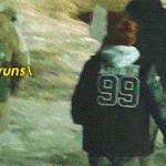 [시우민] 민석이 눈위에서빨리가기경주?.<b>gif</b>