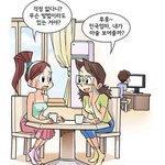 [콜로라도] 한,일 양국 학습지 모델 아줌마 <b>캐릭터</b> 비교