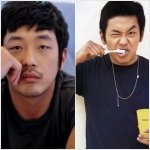 남자 연예인들의 <b>수염</b> 있고vs없고