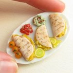 맛있어 보이는 미니어처 음식 <b>모형</b>들