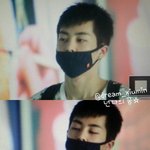 [시우민] 민석이 공항에서 졸린 눈으로ㅠㅠ