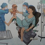 남발하는데 박근혜 후보의 출산장면 <b>묘사</b>한 그림 제목이 바로 ‘골든타임’”