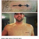 [추억파리여] 아들의 <b>웃음소리</b>를 문신으로 새긴 아빠