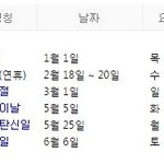 [루니시] 2015년 공휴일 목록