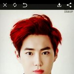 [EXO] 준면이 머리 빨간색으로 <b>염색</b>시켜봣는데