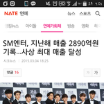 [EXO] 지난해 스엠<b>매출</b> 클라스 