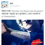 [백현] 백현이팔뚝<b>글귀</b> 벌써 해석나옴