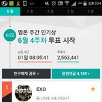 [EXO] 멜론 투표해 차이 얼마<b>안</b><b>남</b>