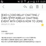 [CHEN] 종대생들아ㅠㅠㅠㅠ나 <b>채팅</b> 당첨이야ㅜㅜㅜㅜ