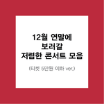 [댓글부탁해] 연말에 콘서트 보고싶지않음? 5만원<b>이하</b> 콘서트 정보...
