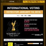 [EXO] @@골5디 <b>글로벌투표</b> 엑소 1위로 마감