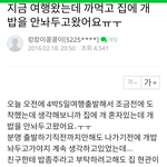 <b>개밥</b>깜박하고 혼자냅둔뒤에 여행갔대요