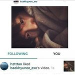 백현에게 좋아요 누른 <b>타오</b>