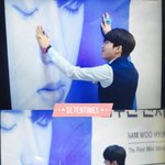 [인피니트] 자기 포스터(?)에 싸인하는 우현이