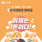 한 번 터치만으로  유기견들의 <b>사료</b> 10g을  후원할 수 있어요.