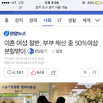 한국여자들 이혼시 재산50프로 <b>분할</b>