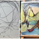 엄마가 <b>완성</b>한 어린 딸의 그림
