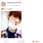 [백현] 한국 연예인 웨이보 최초 100만 <b>리포스트</b> 달성  #백현 