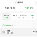 [방탄소년단] 멜1론 음원다운 이용권 다운로드는 안돼??