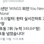 [방탄소년단] 꺄하아 외전이가 <b>윙</b><b>즈</b> 초동 넘었대!!