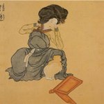 이건 19세기 조선화가 <b>김홍도</b>의 여성그림이다.