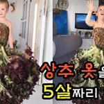 <b>상추</b> 옷을 입은 5살짜리 아이