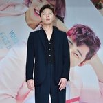 제작발표회에서 <b>발차기</b>하는 박서준