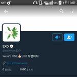 [EXO] 축 엑소 공식 트위터 10만 <b>돌파</b>