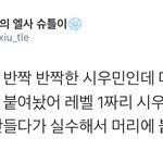 [시우민] 시우민 머리에 <b>반짝</b>이 있어!!