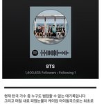 [방탄소년단] 방탄소년단, 스포티파이 팔로워 140만 <b>돌파</b>