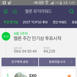 [EXO] ✔2위와 7500표차, <b>점유율</b>차 9%