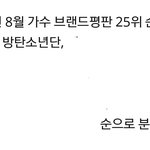 [방탄소년단] 우리 브2랜드<b>평판</b> 2위래!!!
