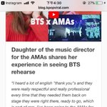 [방탄소년단] <b>AMA</b>음악 감독 딸이 애들 리허설 보고
